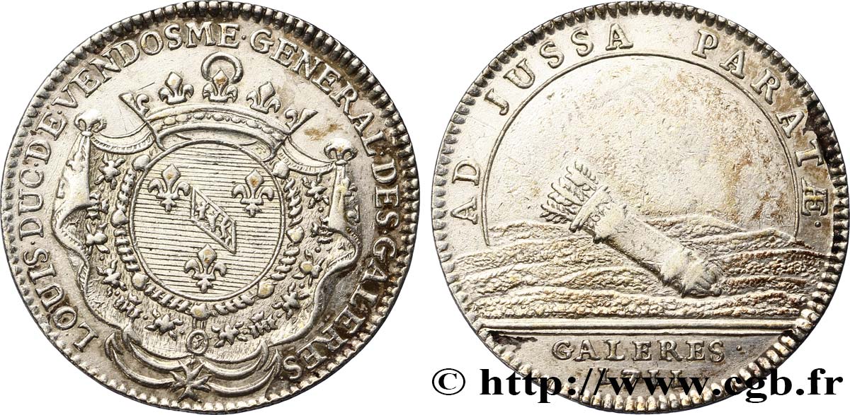 VENDÔMOIS - VENDÔME Jeton Ar 28, Louis-Joseph de Bourbon, duc de Vendôme et général des galères AU