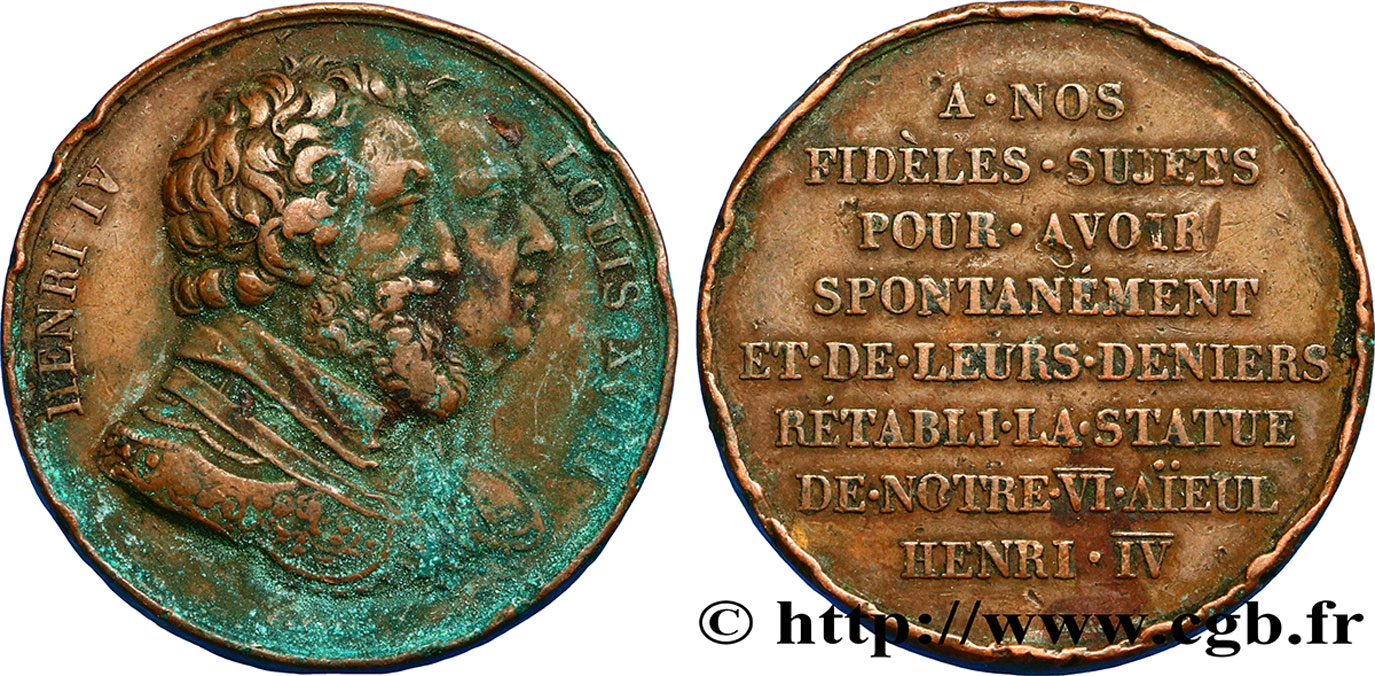 LUIGI XVIII Rétablissement de la statue de Henri IV le 28 octobre 1817 B