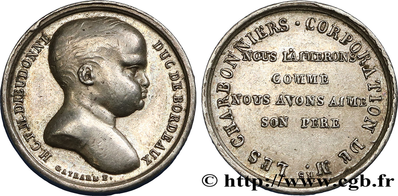 CAROLINE DES DEUX-SICILES, DUCHESSE DE BERRY Dieudonné, Henri V, quinaire SPL