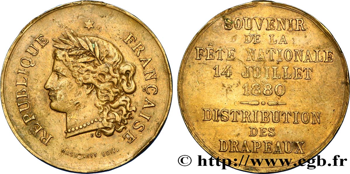 FRENCH THIRD REPUBLIC FÊTE NATIONALE 14 JUILLET 1880 XF