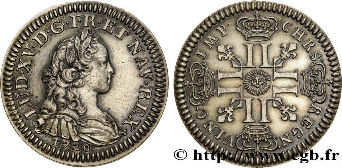 TROISIÈME RÉPUBLIQUE Essai de métal et de module au type de Louis XV frappé brillant FDC