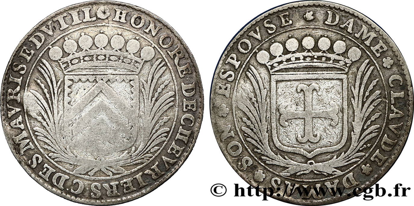 VILLES DE BOURGOGNE Jeton AR 30, Honoré de Chevriers, comte de Saint-Mauris (Mâconnais) q.BB
