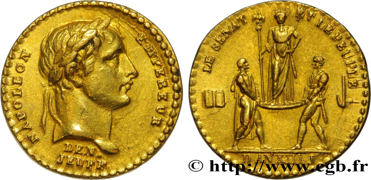 PRIMO IMPERO Quinaire en or, sacre de l empereur MS