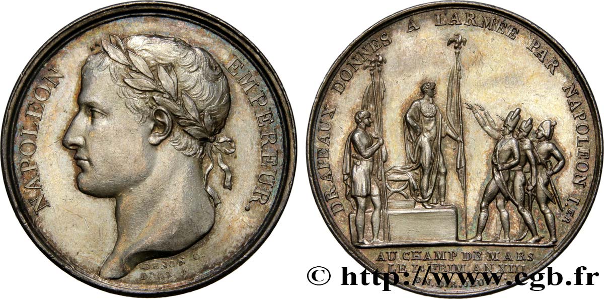 PREMIER EMPIRE. Napoléon Empereur tête nue - Calendrier Républicain Médaille de Napoléon MBC