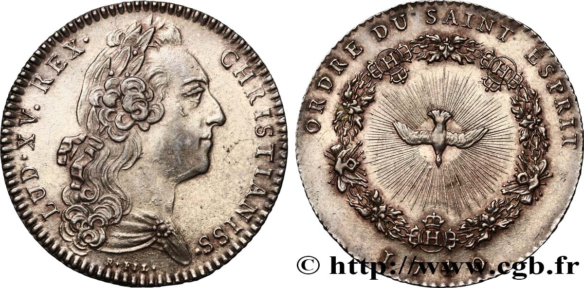ORDRES DU ROI ORDRE DU SAINT-ESPRIT, axe en monnaie, émission vers 1770 SUP