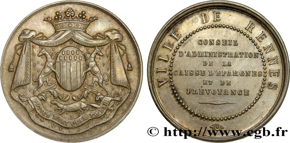 BRETAGNE - MÉDAILLES ET JETONS DU XIXe SIÈCLE Caisse d’épargne de Rennes SPL