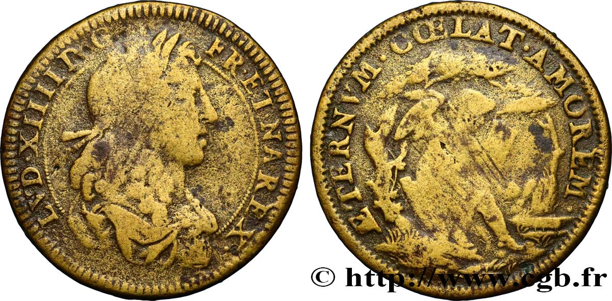 LOUIS XIV THE GREAT or THE SUN KING Jeton VF