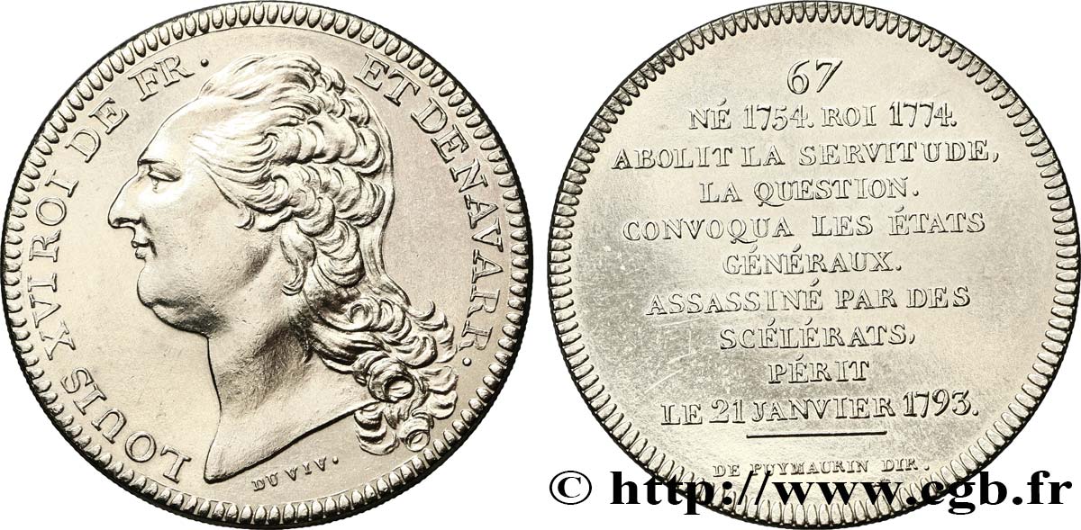 SÉRIE MÉTALLIQUE DES ROIS DE FRANCE 67 - Règne de Louis XVI - refrappe ultra-moderne SPL