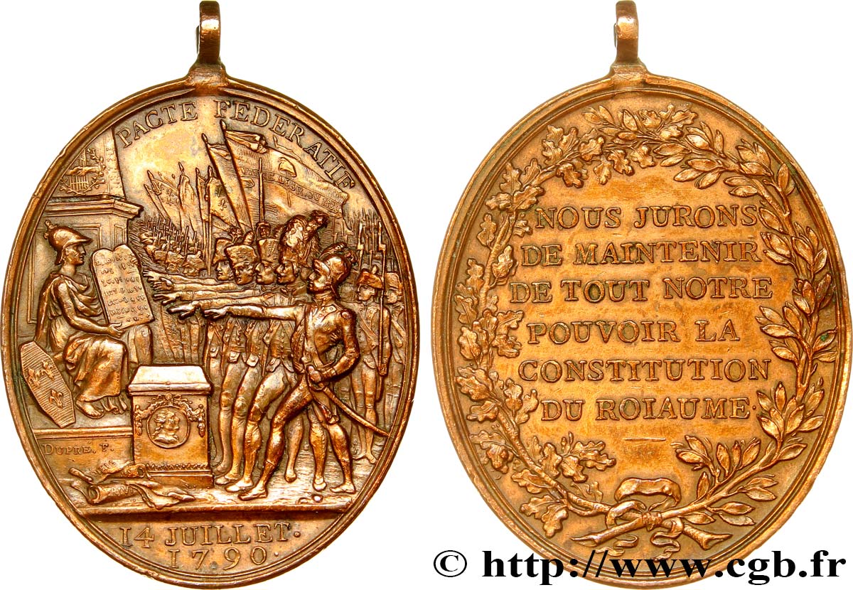 FRENCH CONSTITUTION - NATIONAL ASSEMBLY Médaille du pacte fédératif XF/AU