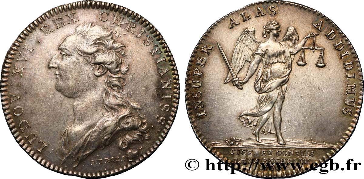 AUNIS ET LA ROCHELLE Juges et consuls de La Rochelle (Louis XVI) TTB+