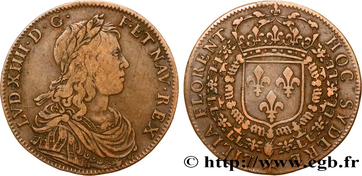 LOUIS XIV LE GRAND ou LE ROI SOLEIL Émission vers 1645 TB