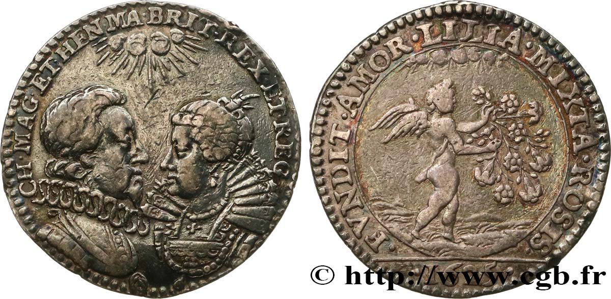 ENGLAND - KINGDOM OF ENGLAND - CHARLES I  Mariage de Charles Ier d’Angleterre et Henriette de France, moulage postérieur XF