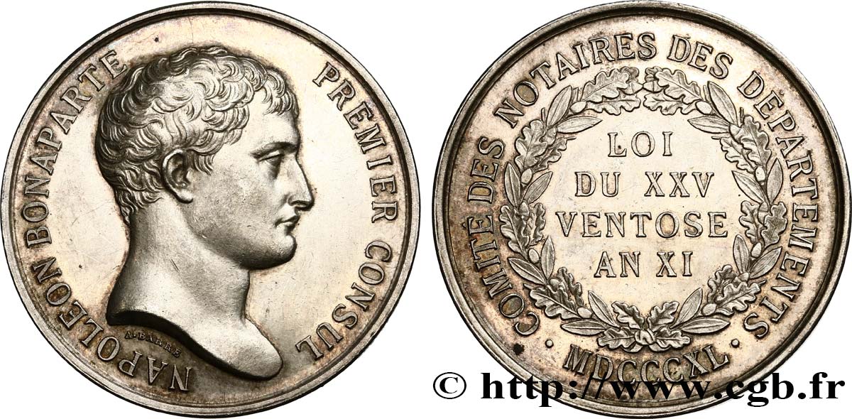 NOTAIRES DU XIXe SIECLE Corps notarial (Napoléon Bonaparte) AU