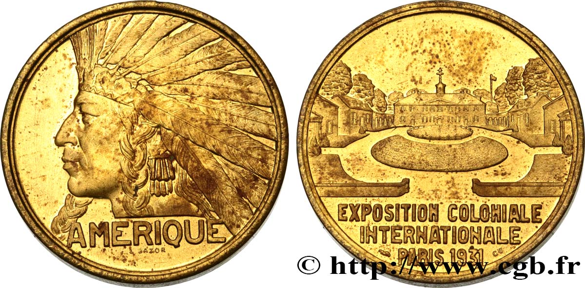 FRENCH COLONIES Médaille Exposition Coloniale Internationale - Amérique MS