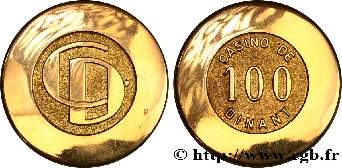 BELGIQUE - CASINO DE DINANT Jeton de 100 francs EBC