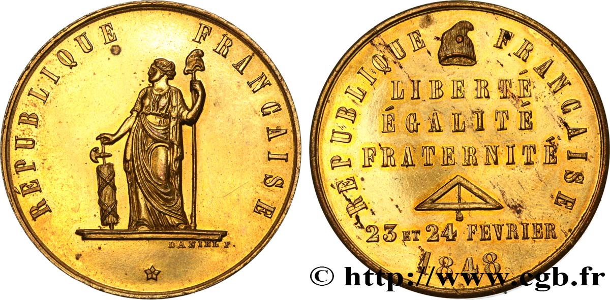FRANC-MAÇONNERIE - PARIS RÉVOLUTION DE 1848, COMMEMORATION DES JOURNEES DE FEVRIER EBC+