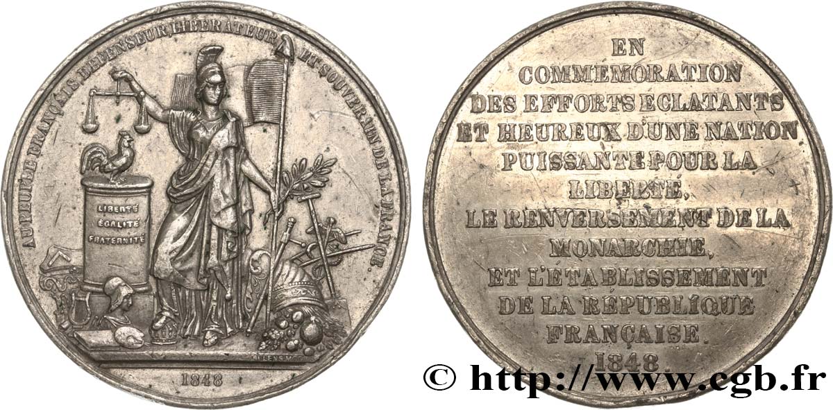 FRANC - MAÇONNERIE RÉVOLUTION DE 1848, COMMEMORATION DES JOURNEES DE FEVRIER TTB