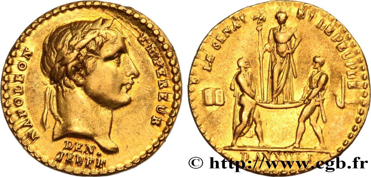 GESCHICHTE FRANKREICHS Quinaire en or, sacre de l empereur fST