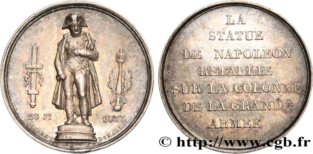 LUIGI FILIPPO I Médaille, statue de Napoléon Ier SPL