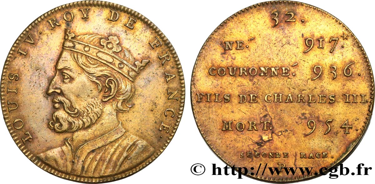 METALLIC SERIES OF THE KINGS OF FRANCE  Règne de LOUIS IV - 32 - Émission de Louis XVIII AU