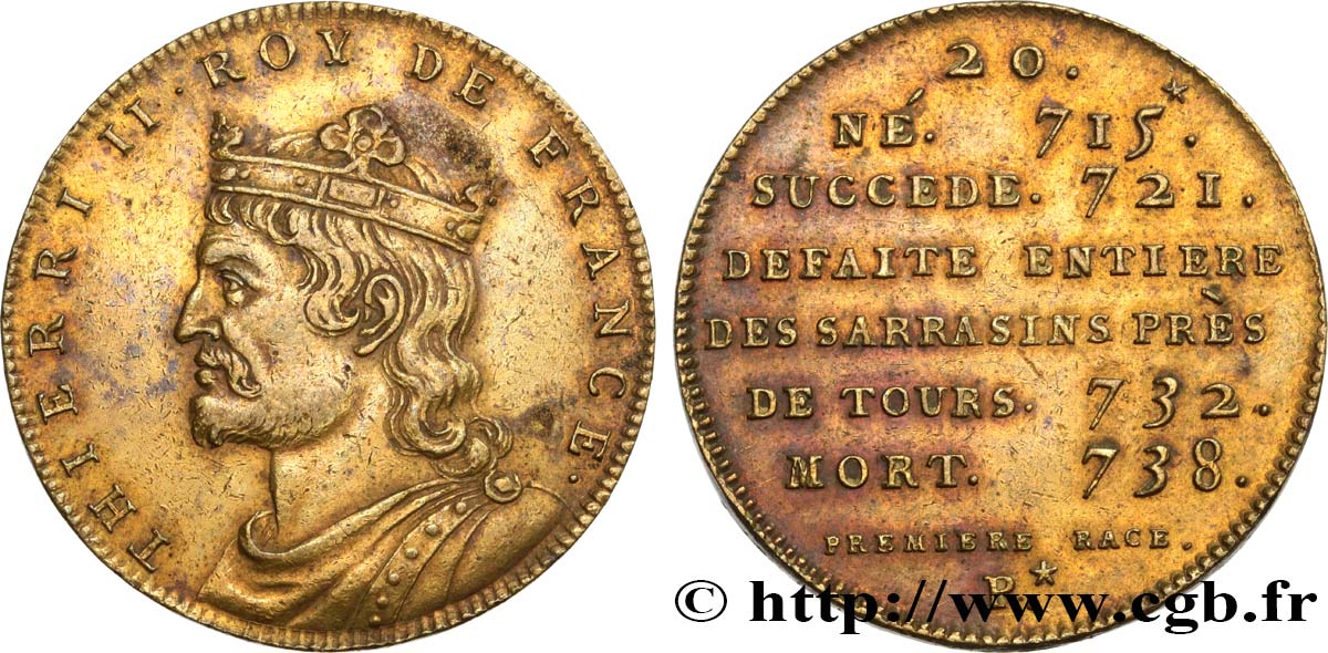 METALLIC SERIES OF THE KINGS OF FRANCE  Règne de THIERRY IV - 20 - Émission de Louis XVIII XF
