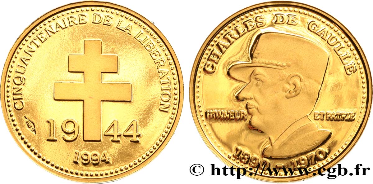 DE GAULLE (Charles) Médaille cinquantenaire de la libération, Charles de Gaulle FDC