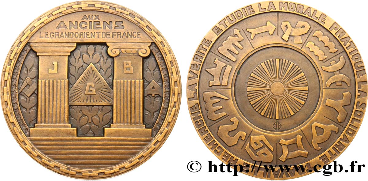 FRANC-MAÇONNERIE - PARIS GRAND ORIENT DE FRANCE, AUX ANCIENS EBC