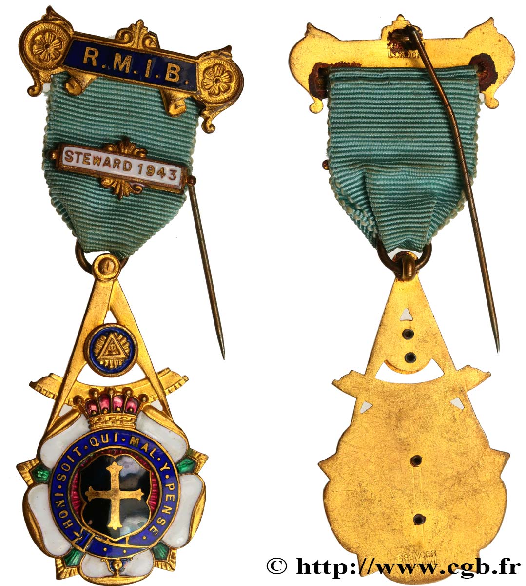 FRANC-MAÇONNERIE - PARIS Royal Masonic Institute Benevolent 
Steward  SS