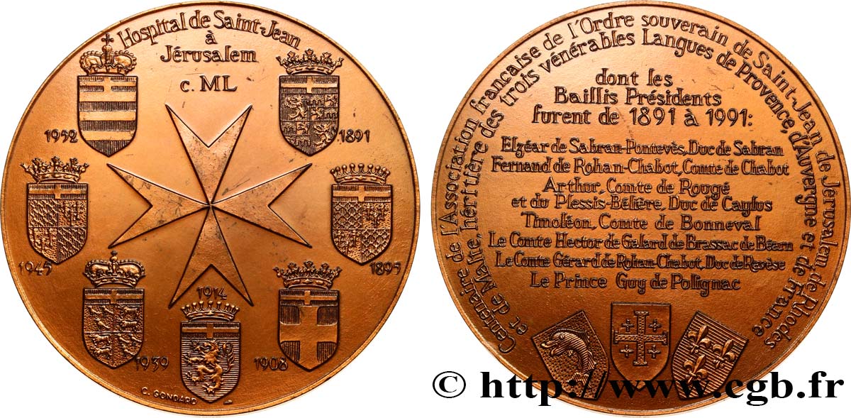 FRANC-MAÇONNERIE - PARIS Ordre souverain de saint jean de jerusalem de rhodes EBC