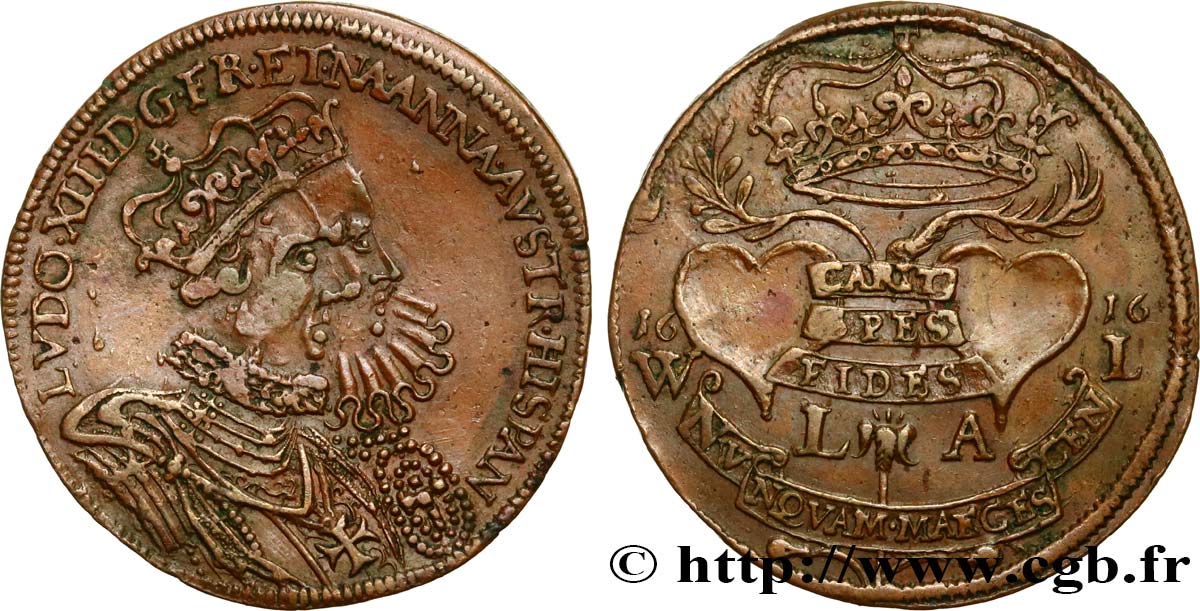 LOUIS XIII LE JUSTE Mariage avec Anne d’Autriche TTB