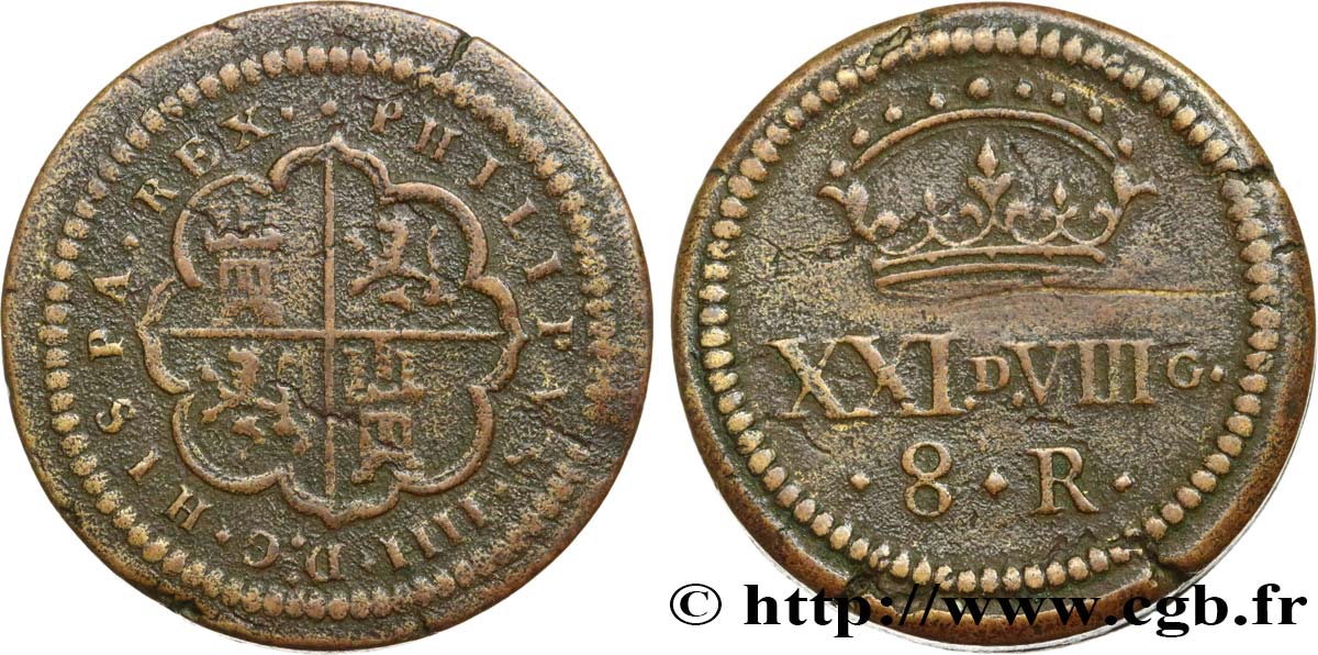 SPANIEN Poids monétaire pour la pièce de 8 Reales - Philippe IV SS