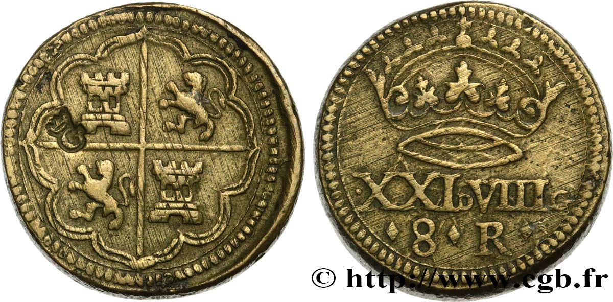 ESPAÑA Poids monétaire pour la pièce de 8 Réals - Philippe IV BC