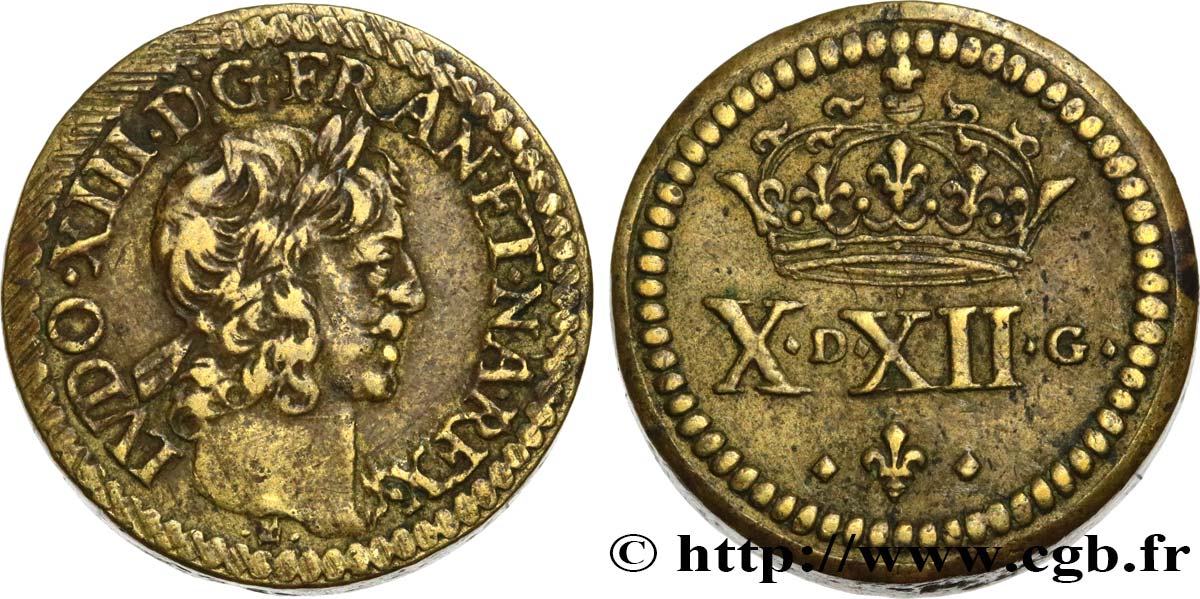 LOUIS XIII  Poids monétaire pour le double louis de Louis XIII (à partir de 1640) AU