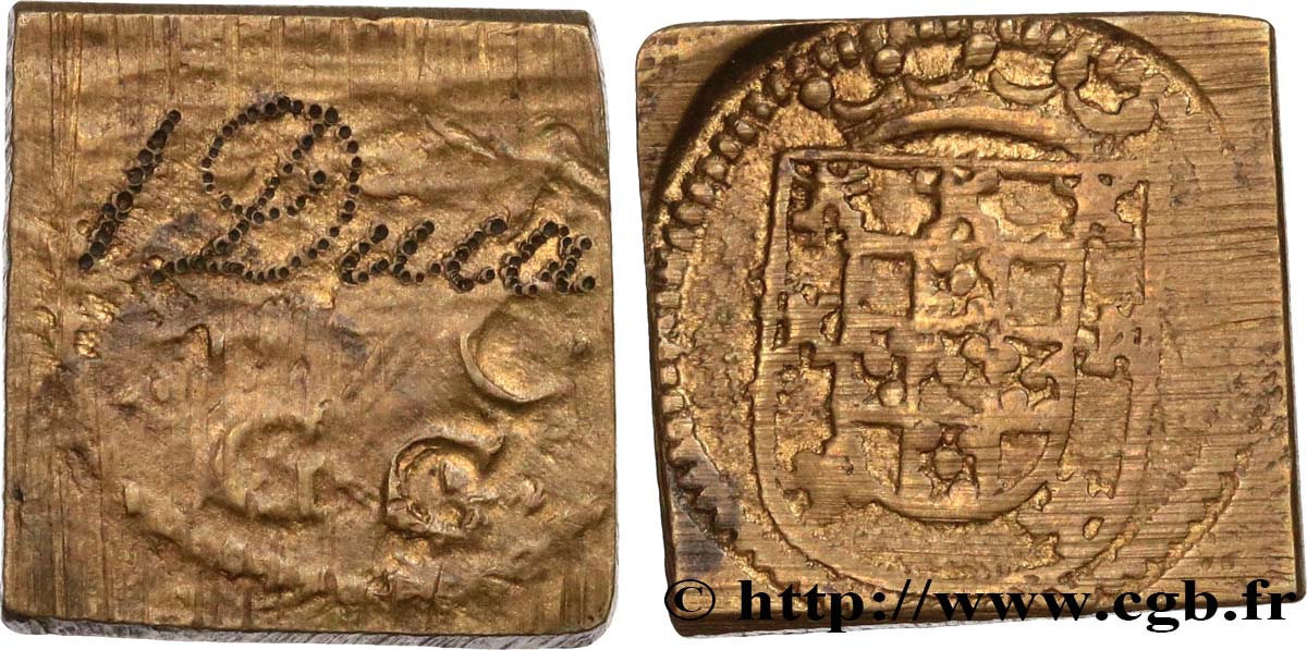 ESPAGNE Poids monétaire pour un réal de Philippe II d’Espagne TTB