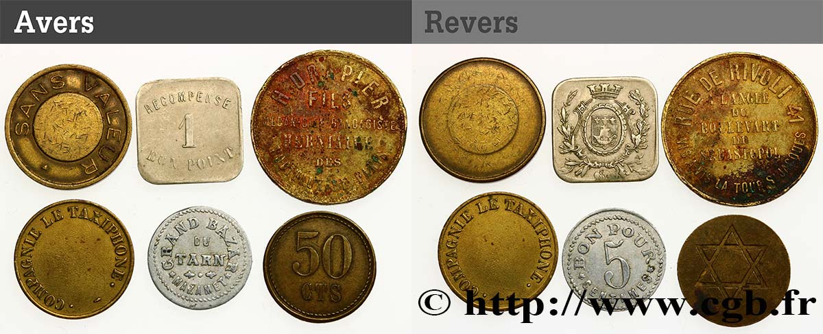 ADVERTISING AND ADVERTISING TOKENS AND JETONS LOT XF