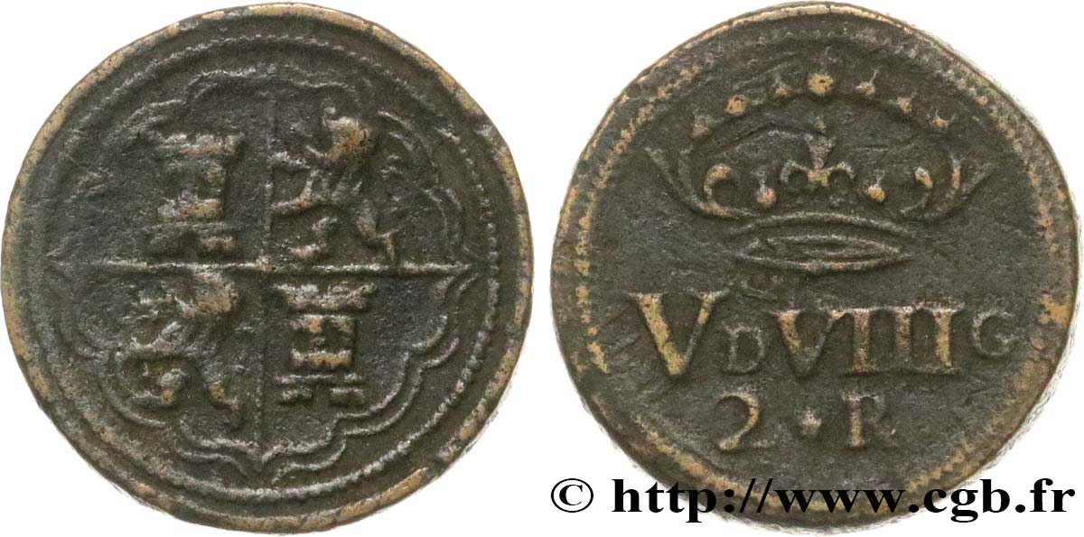 SPAIN (KINGDOM OF) - MONETARY WEIGHT - PHILIP IV OF SPAIN Poids monétaire pour la pièce de deux réaux VF