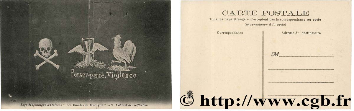 FRANC-MAÇONNERIE - PARIS carte postale, maçonnique, d après  L Illustration  du 11 mai 1907 BB
