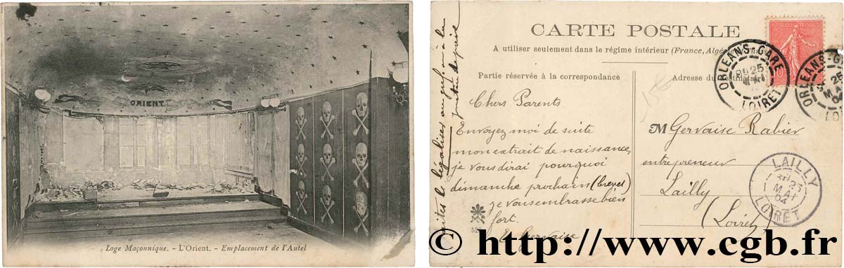 FRANC-MAÇONNERIE - PARIS carte postale photo - maçonnique, Maçonnique, d après  L Illustration  du 11 mai 1907 MBC