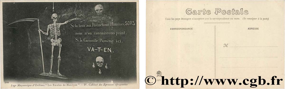 FREEMASONRY carte postale photo - maçonnique, Maçonnique, d après  L Illustration  du 11 mai 1907 XF