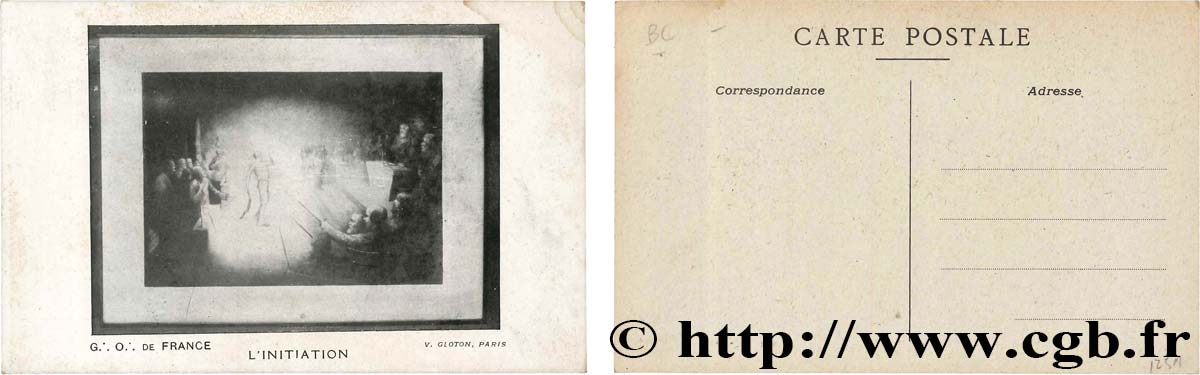 FREEMASONRY carte postale photo, maçonnique - L’INITIATION MS