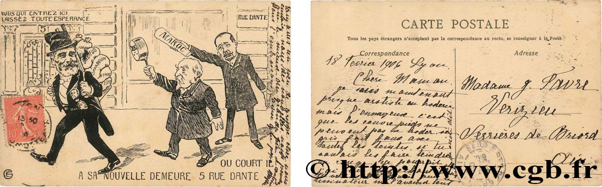 FRANC - MAÇONNERIE carte postale antimaçonnique - LA NOUVELLE DEMEURE TTB