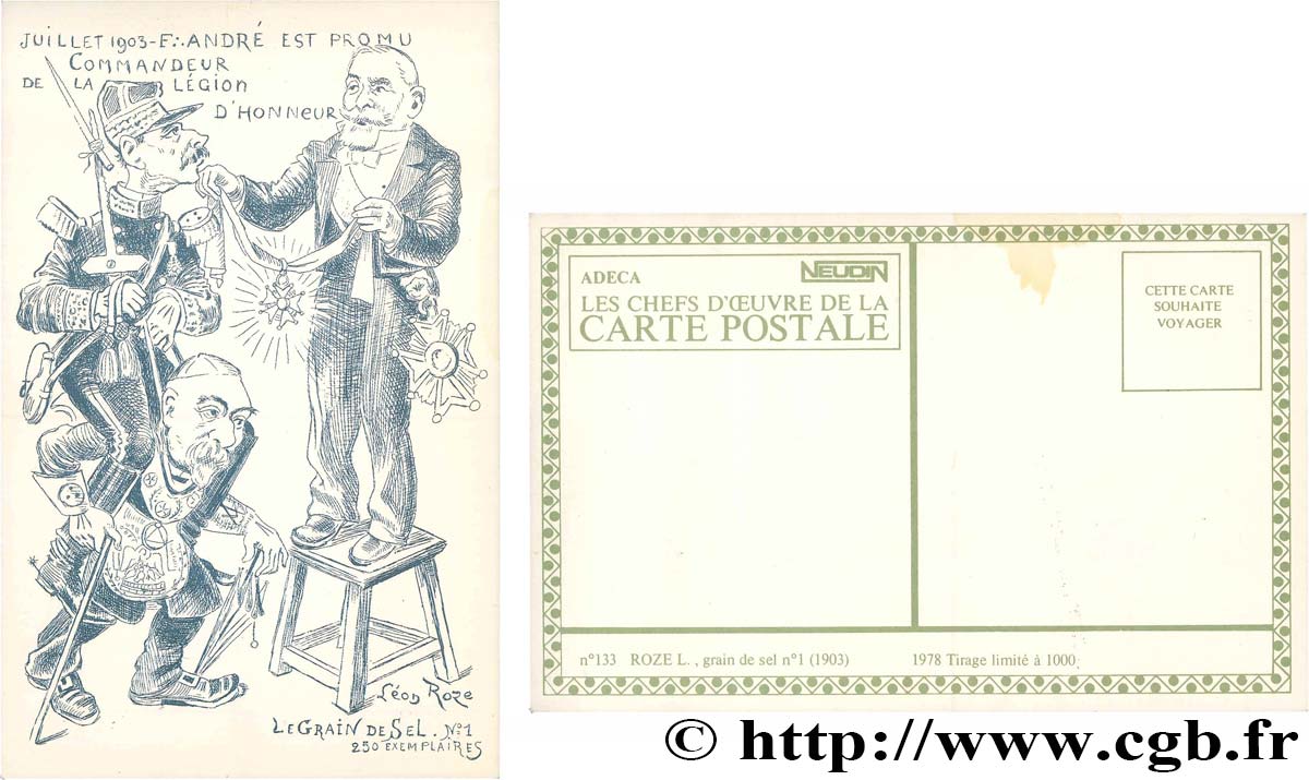 FRANC - MAÇONNERIE carte postale satirique SPL