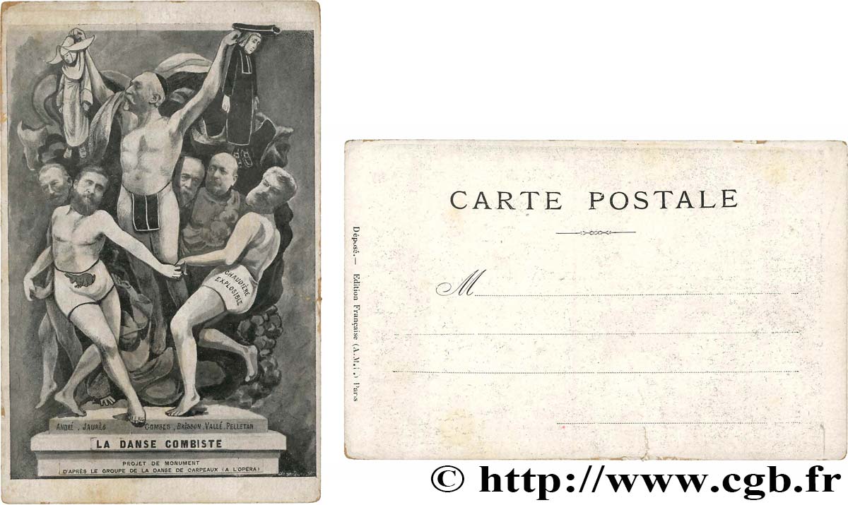 FRANC - MAÇONNERIE carte postale satirique SUP
