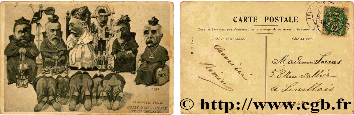 FRANC-MAÇONNERIE - PARIS carte postale satirique EBC