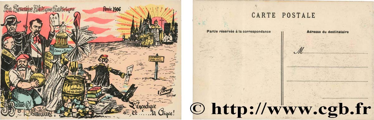 FRANC - MAÇONNERIE carte postale couleurs satirique SPL