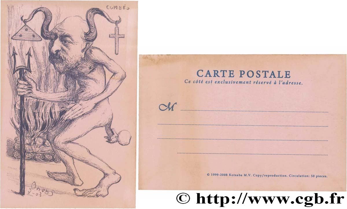 FRANC - MAÇONNERIE carte postale satirique SUP