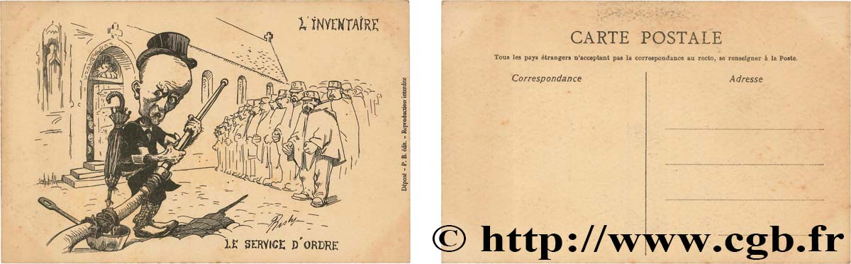 FRANC-MAÇONNERIE - PARIS carte postale satirique SC