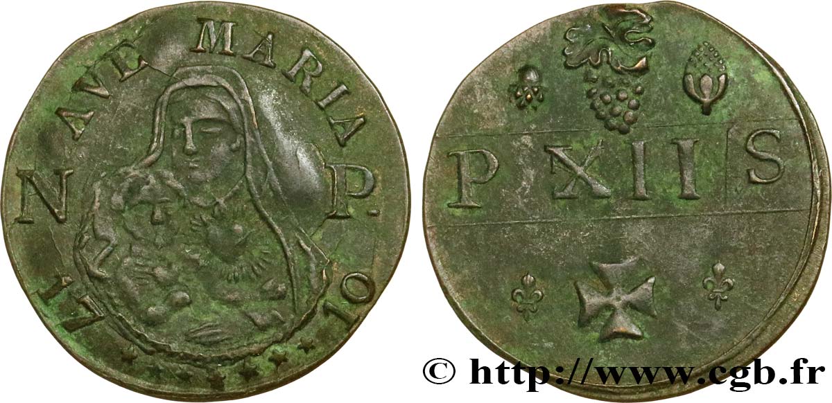 ROUYER - XI. MÉREAUX (TOKENS) AND SIMILAR COINS Méreau de XII sols XF