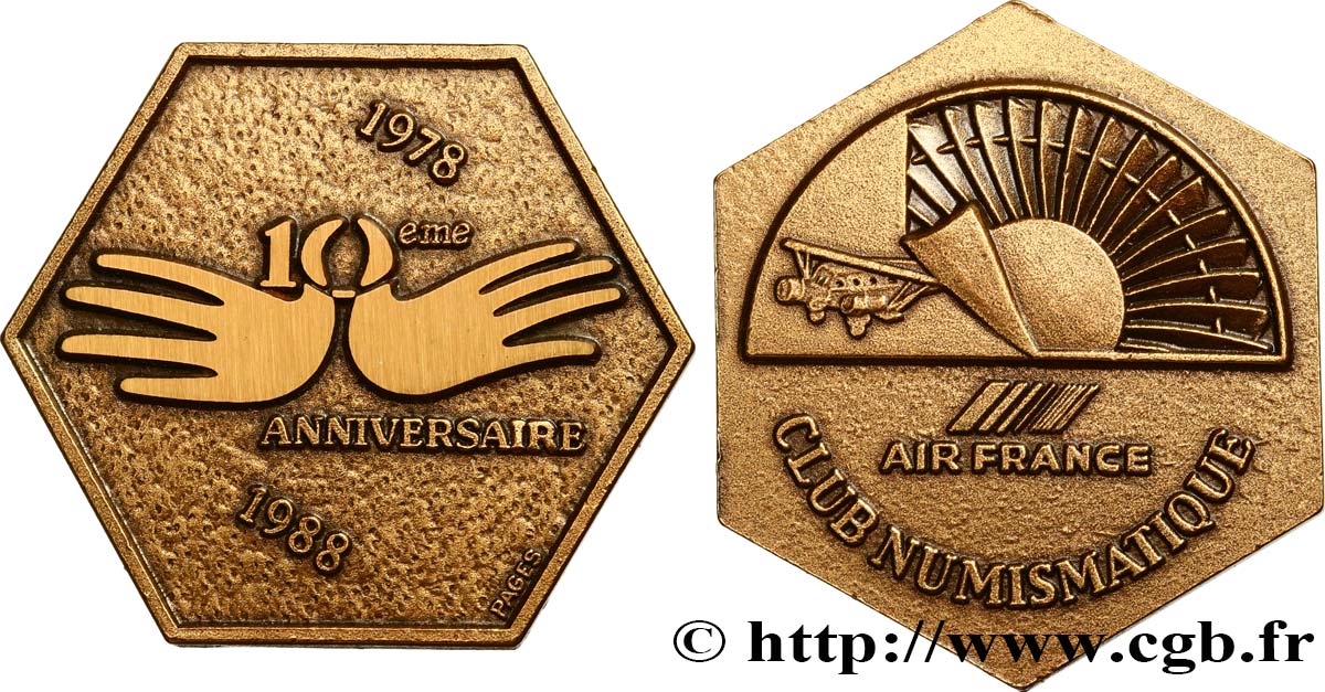 V REPUBLIC Jeton du club numismatique d’Air France AU