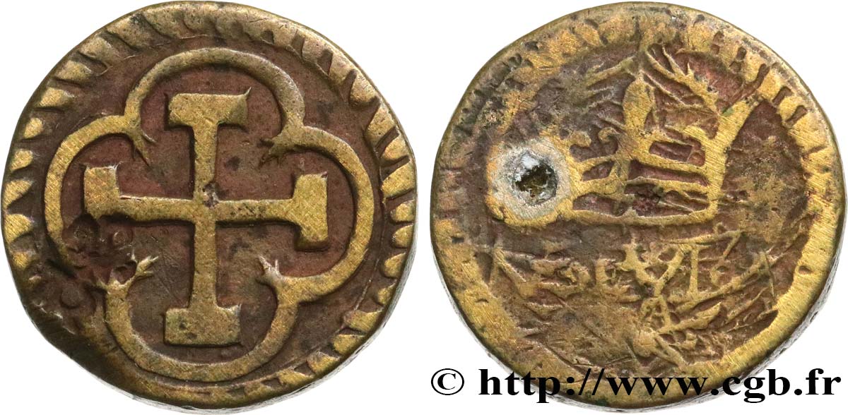 LOUIS XIII AND LOUIS XIV - COIN WEIGHT Poids monétaire pour le louis d’or aux huit L VF/F